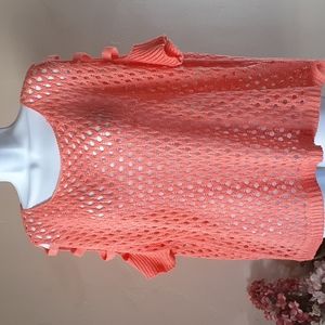 NWT Ya Los Angeles Cold Shoulder Sparkly Crochet Sweater